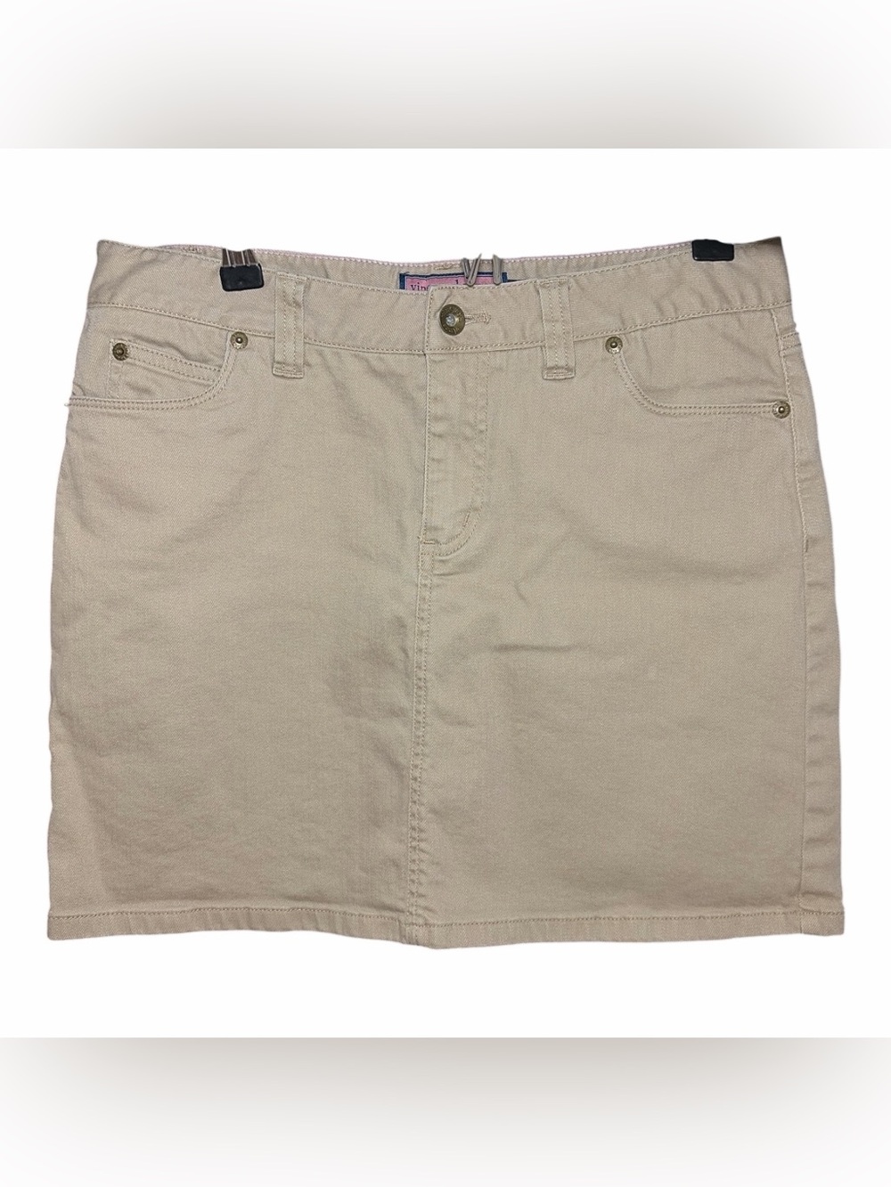 Vineyard Vines Size 6 Khaki Denim Mini Skirt